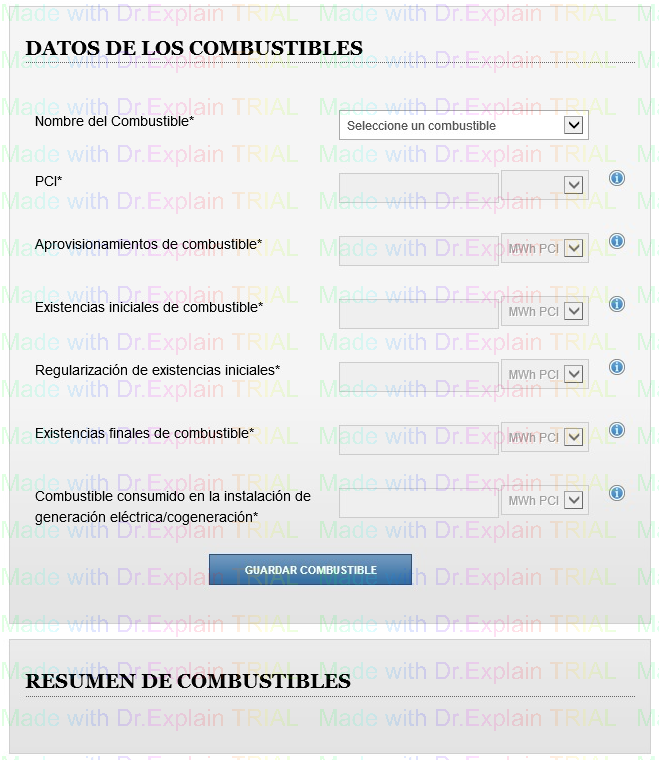 5. Datos de los Combustibles