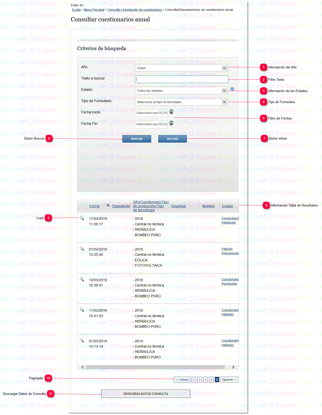 2.3.2.1 Consultar cuestionarios anual