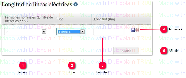 2.3.4.1.2.2 Introducción de datos de Longitudes de líneas eléctricas