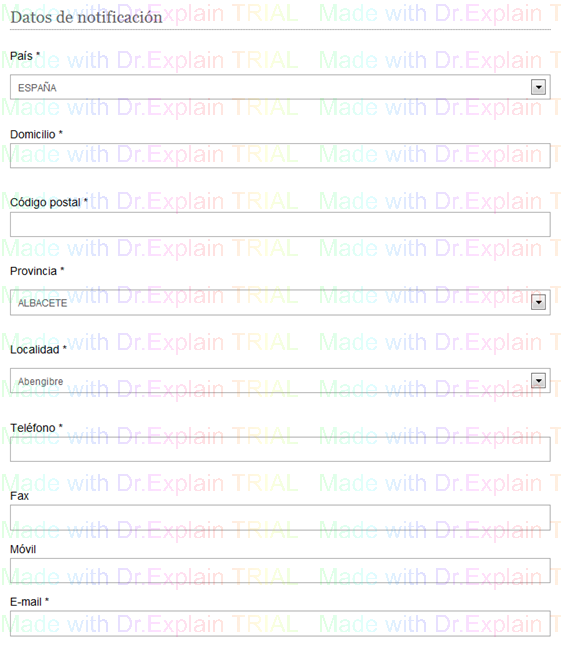1. Datos de Notificación