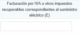 4. Facturación por IVA u otros impuestos recuperables correspondientes al suministro eléctrico