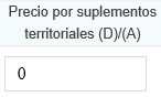 3. Precio por suplementos territoriales