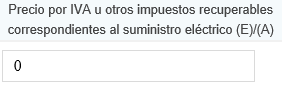 4. Precio por IVA u otros impuestos recuperables correspondientes al suministro eléctrico
