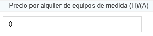 1. Precio por alquiler de equipos de medida